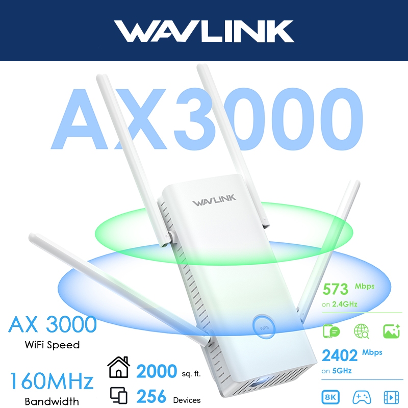 WAVLINK AX3000 Wi-Fi 6 WiFi Repeater Long Range Extender AP/WiFi ...