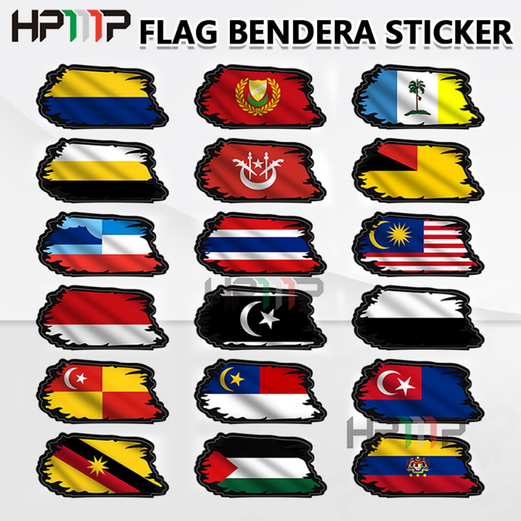 UNIVERSAL FLAG STICKER STATES AND NATIONAL CAR MOTOR KERETA MALAYSIA ...