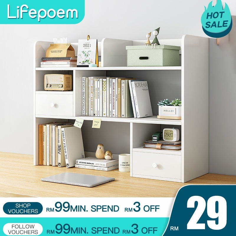 Desk Organizer Tabletop Organiser Storage Rack Rak Meja Desktop Rack ...