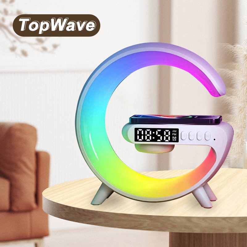 4-in-1 LED Ambient Light RGB Wireless Charger Bluetooth Speaker Desk ...