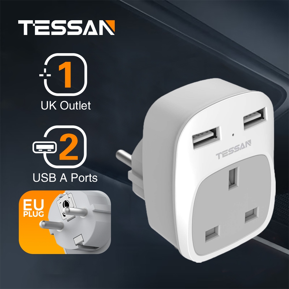 TESSANUK to EU Travel Adapter Extension Plug,KR ID Euro European Plug ...
