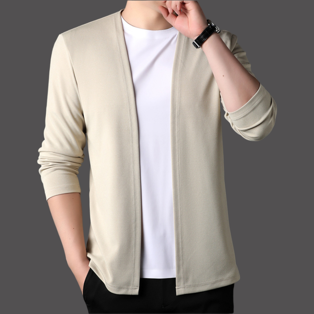 Men Knitted Cardigan Spring Autumn Thin Jacket Men Buttonless Cardigan ...