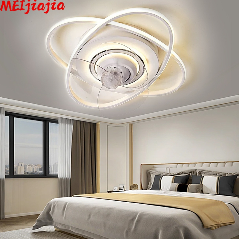 Bedroom fan light ceiling modern simple rotating rotating head light ...