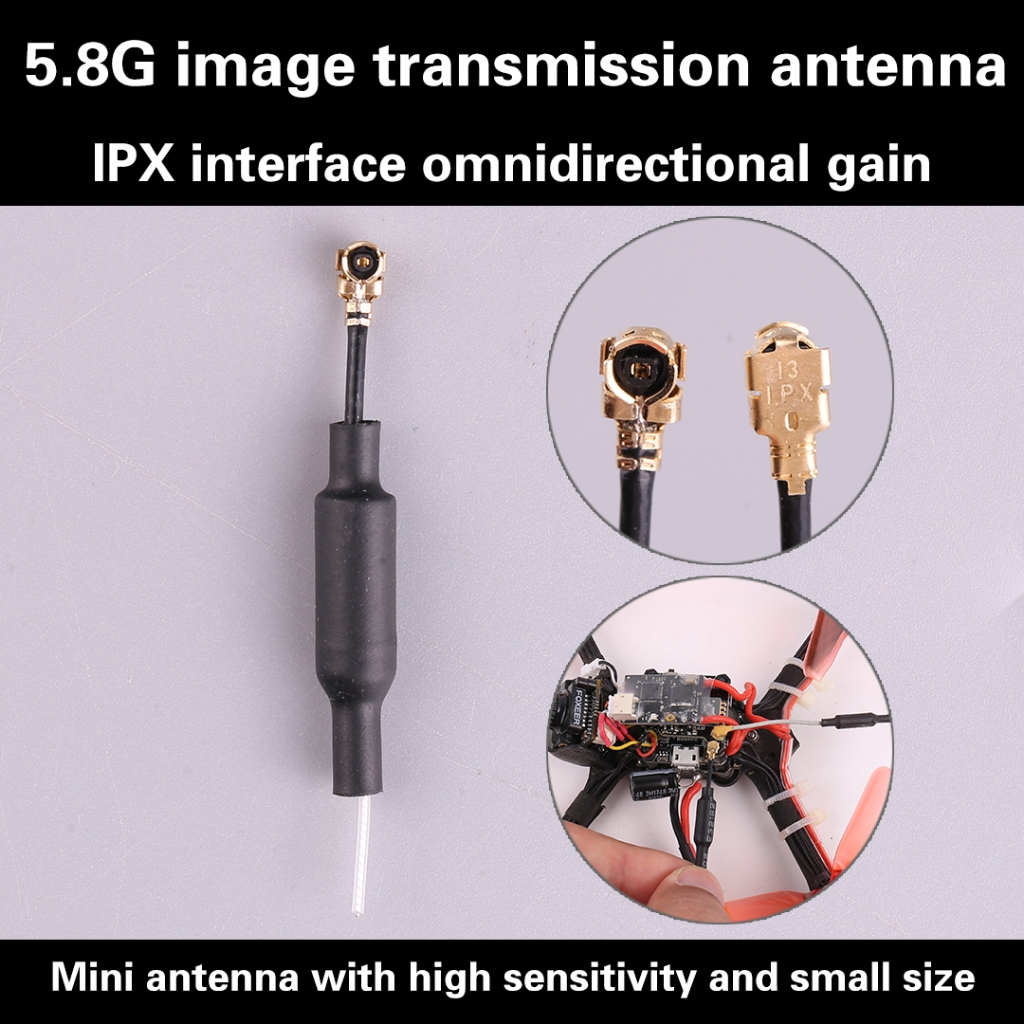 5 Pezzi Antenna Omnidirezionale FPV 5.8GHz 3dB 65mm In Ottone Con Cavo RG178 Per Drone E RC