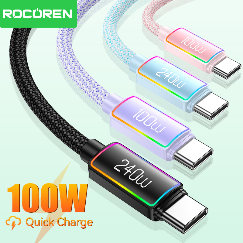 Rocoren 60/100/240W USB-C To Type-C Camouflage PD3.1 Fast Charging ...