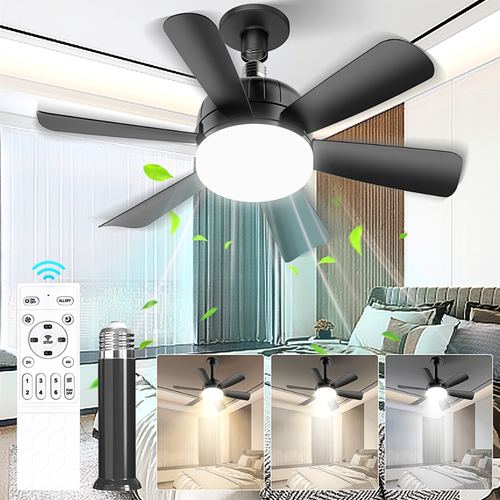 Tomosu Ceiling Fan With Remote, 40W E26 Screw In Small Ceiling Fan With