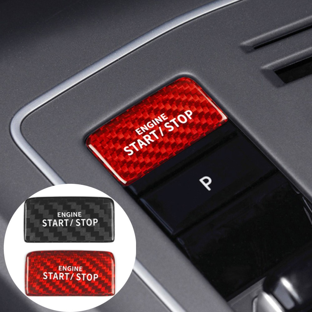 Carbon Fiber Car Engine Start Stop Switch Button Trim Sticker for ...