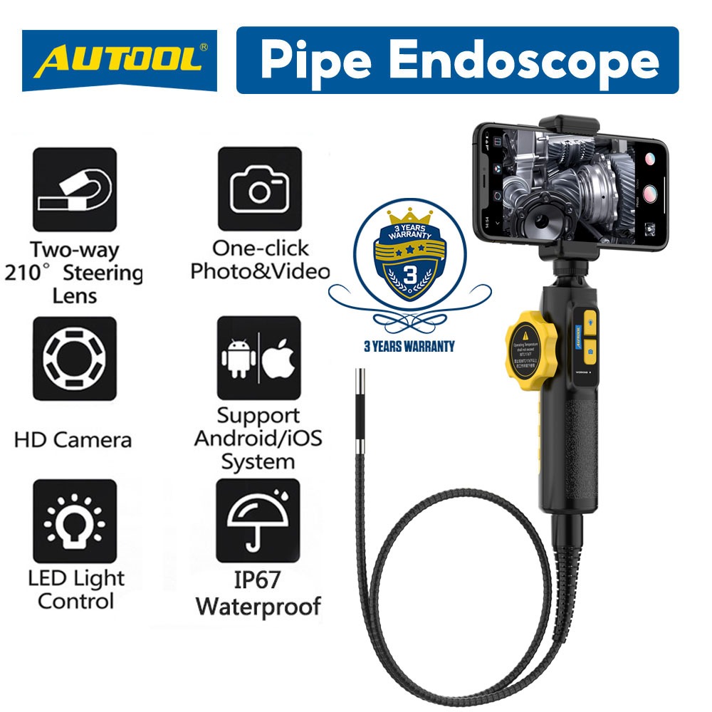 【Local Stock】AUTOOL SVB302 Articulating Video Borescope Industrial ...