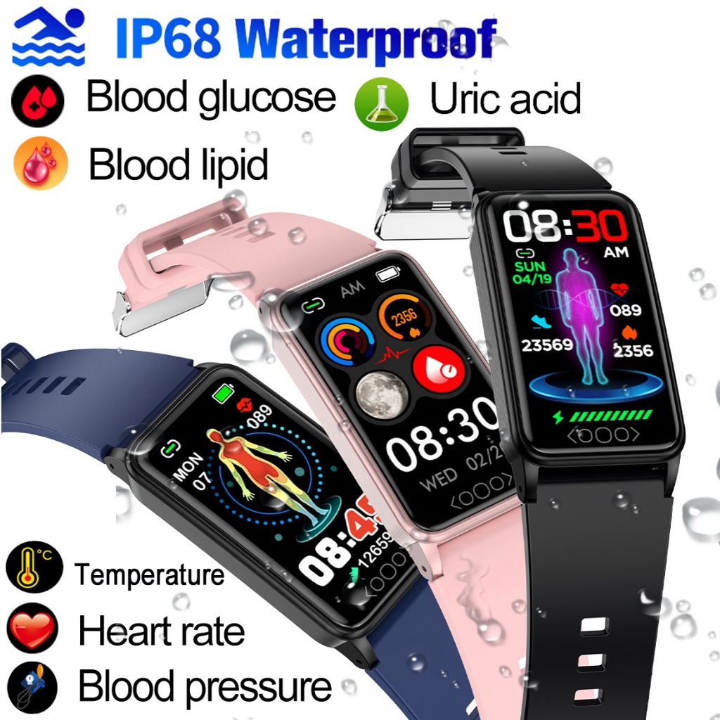 Smart Watch Blood Lipid Uric Acid Blood Glucose Monitoring Smartwatch For  Men Women Bracelet Body Temperature IP68 Waterproof Fitness Tracker TK71  Pro
