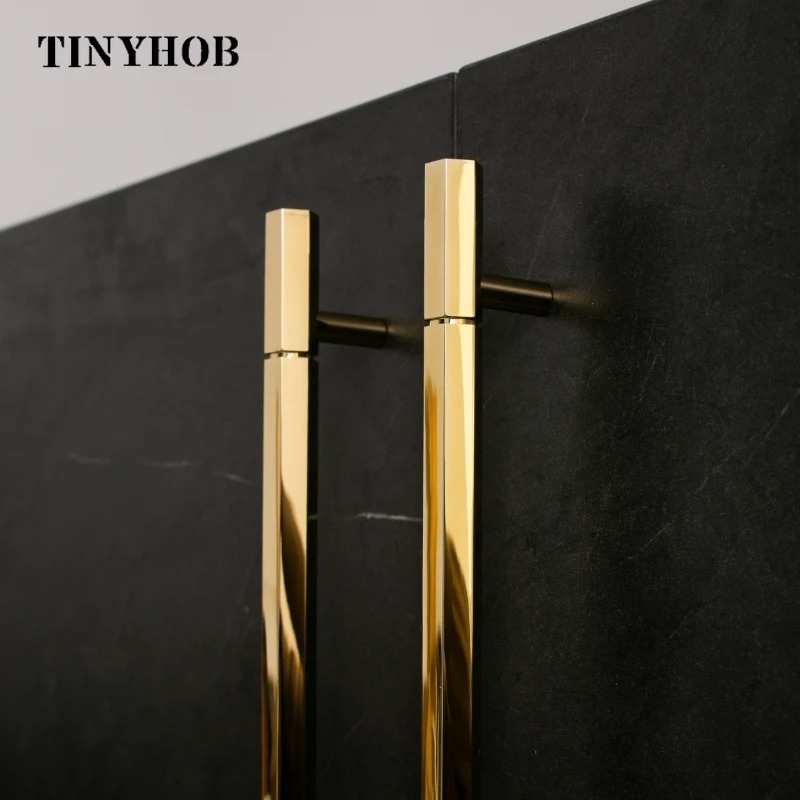 Shiny Gold/ Hexagon Solid Brass Drawer Knobs T Bar Handle Dresser Pulls ...