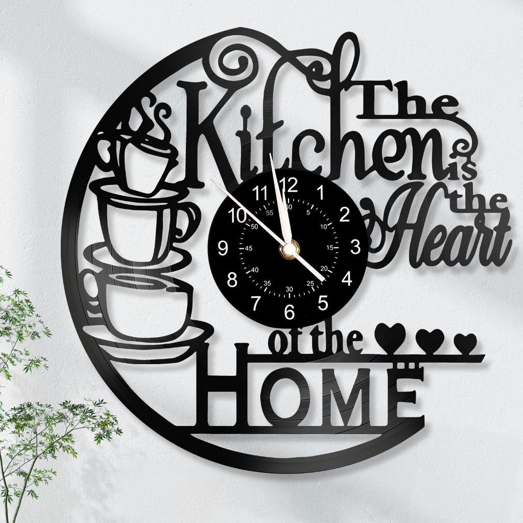 Kitchen Vinyl Record Wall Clock,Kitchen Heat Home Theme Wall Clock ...