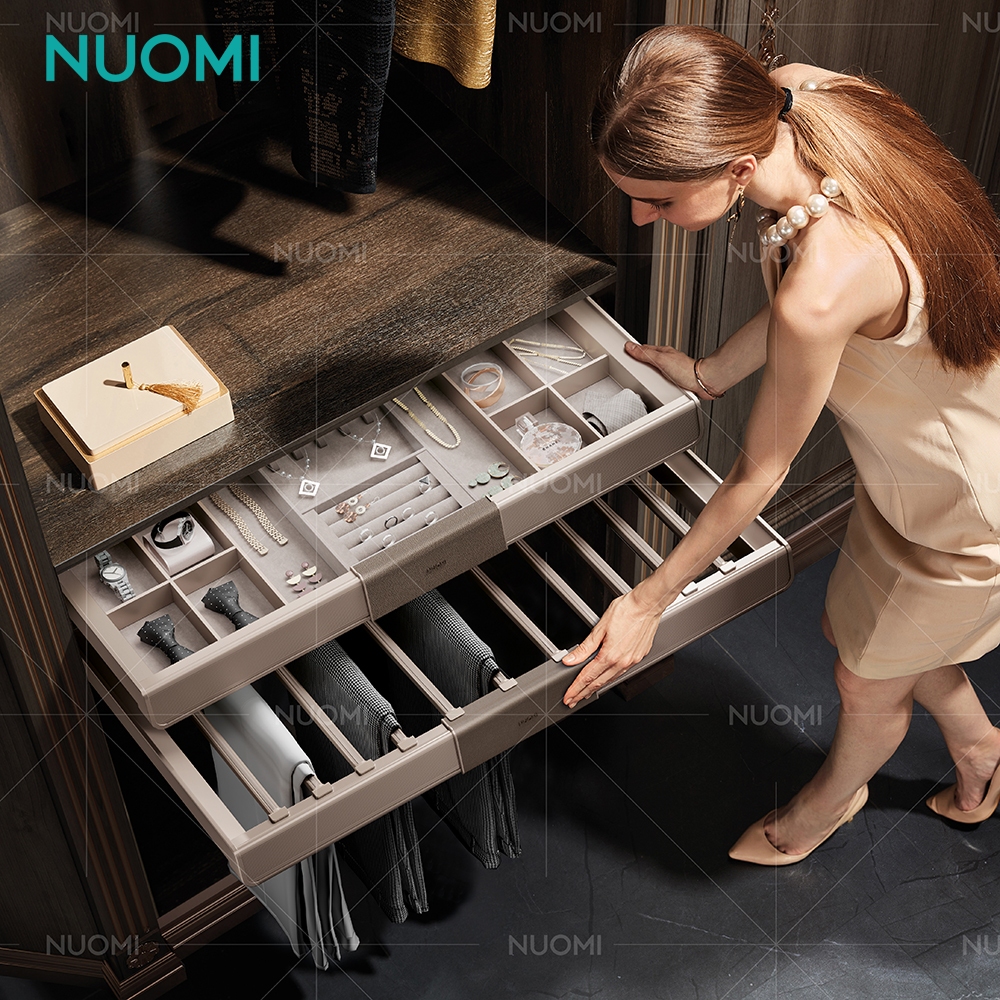 NUOMI VIOLET Pro Drawer Slide Closet Soft Closing Pull Out Trouser Rack ...