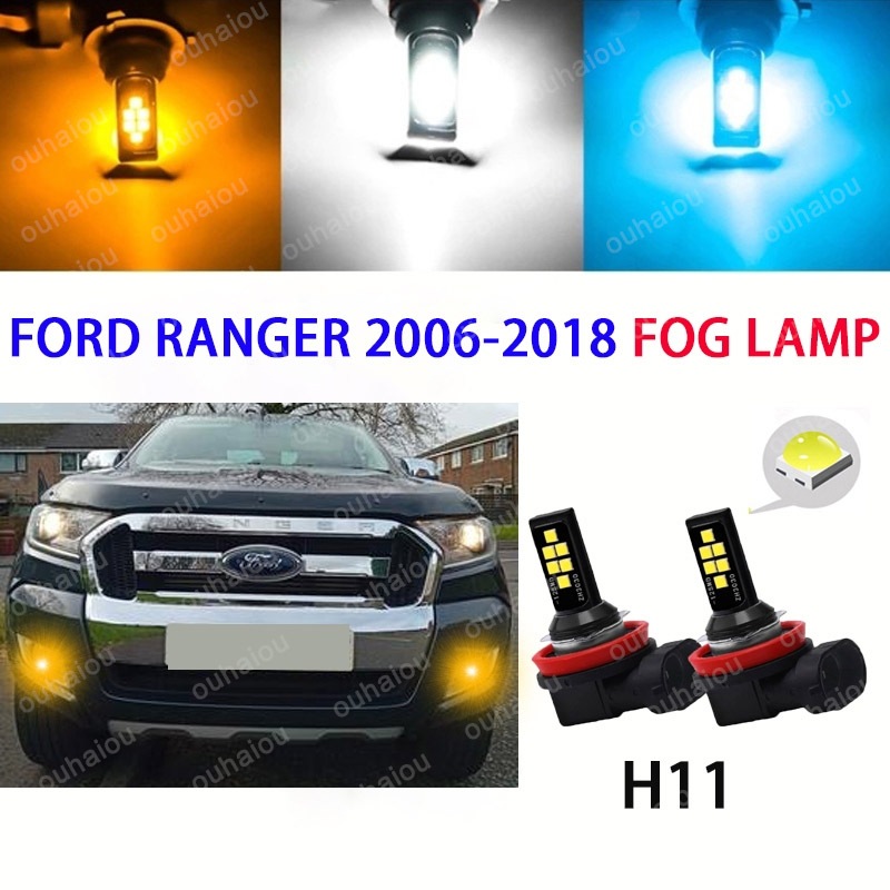 For Ford Ranger 2006-2018 FOG LAMP LED BULB Ice blue White Yellow Lampu ...