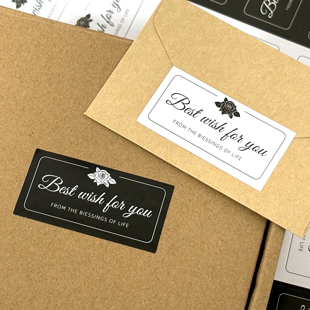 100 Pcs/Pack Black White Rose Pattern 
