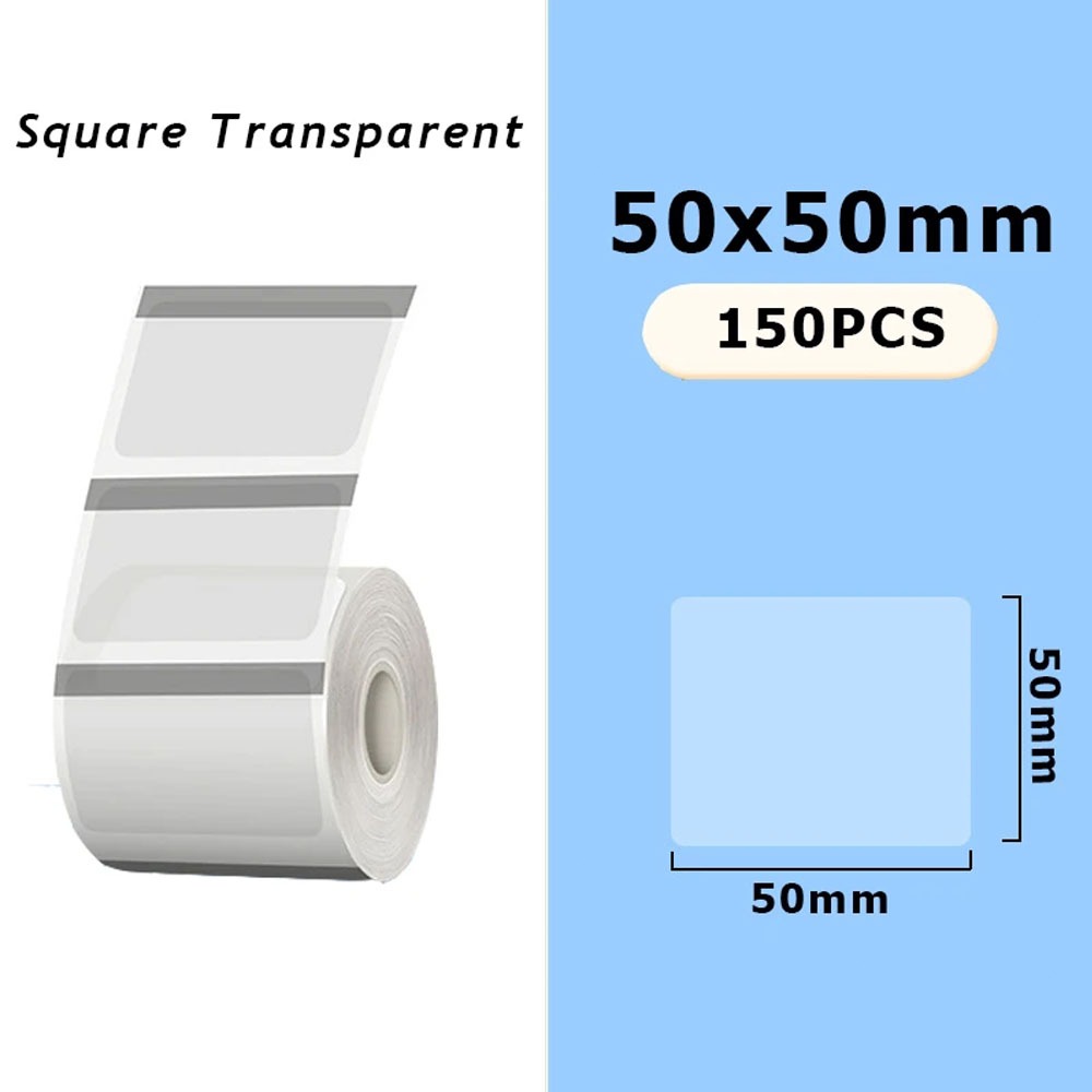 Label Printer M110 label roll Paper transparent Label Sticker 50*50mm ...