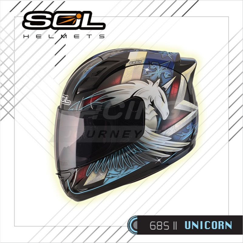 Helmet Motor Cross Full Face 68S II UNICORN III Include Backup