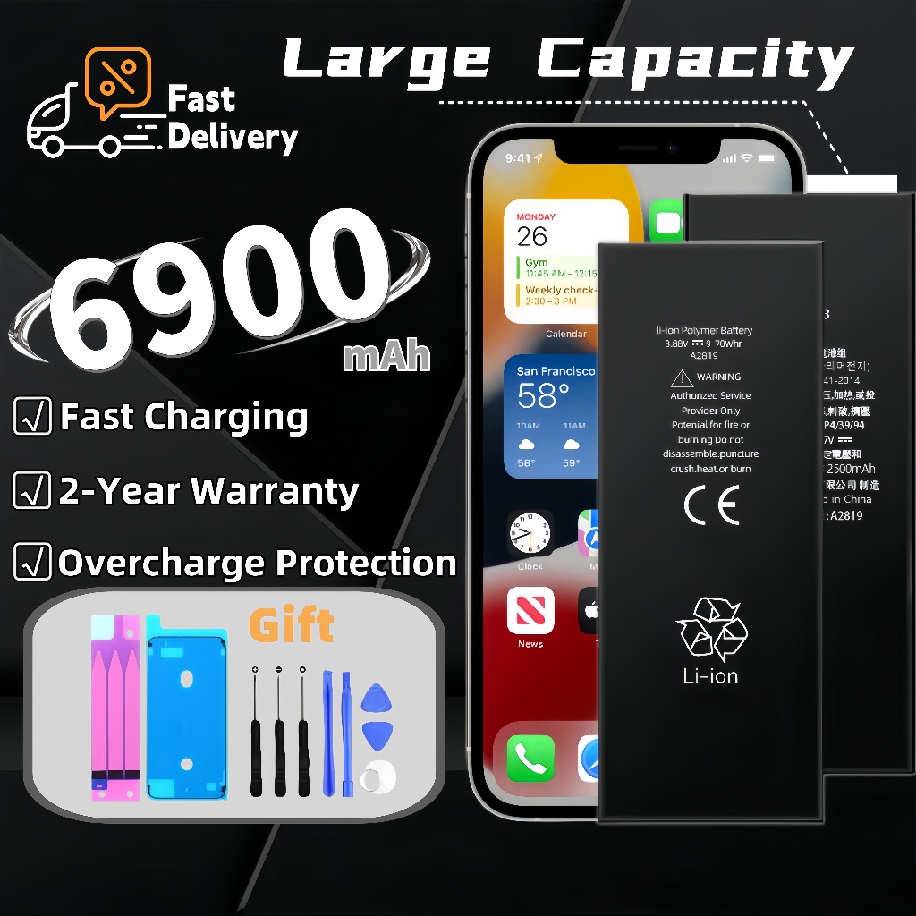 Original High Capacity Battery ForiPhone SE56S78 Plus X Xr Xs Max 11 12 ...