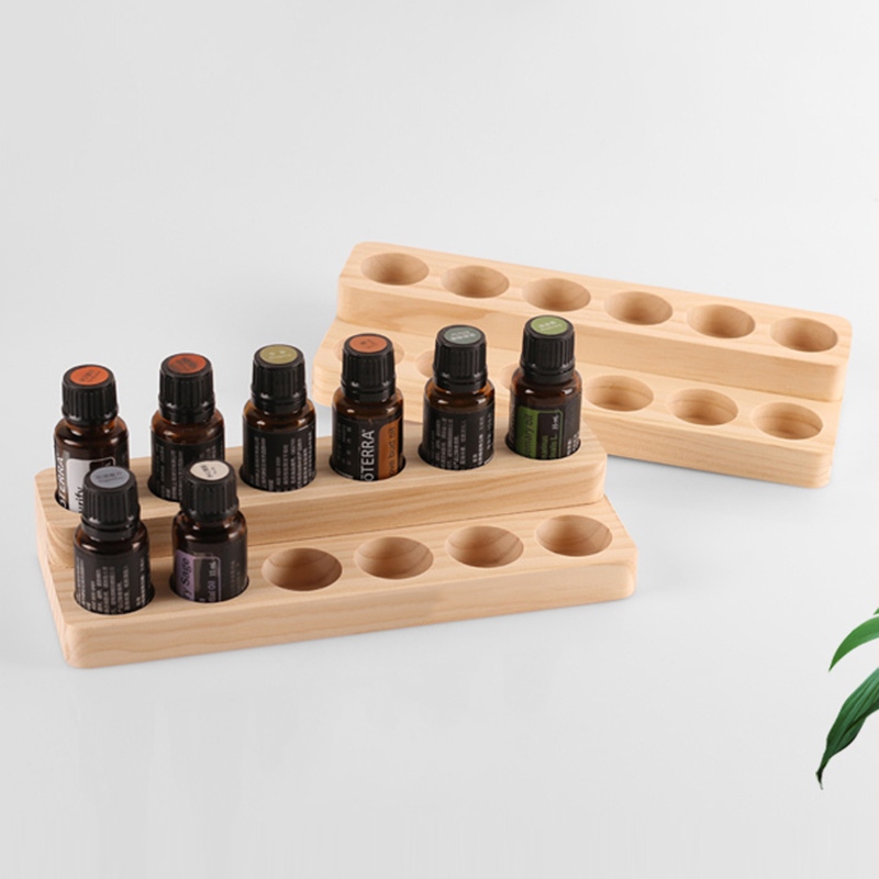 6/12 Slots Essential Oil Display Rack Wooden Desk Organizer Sample ...
