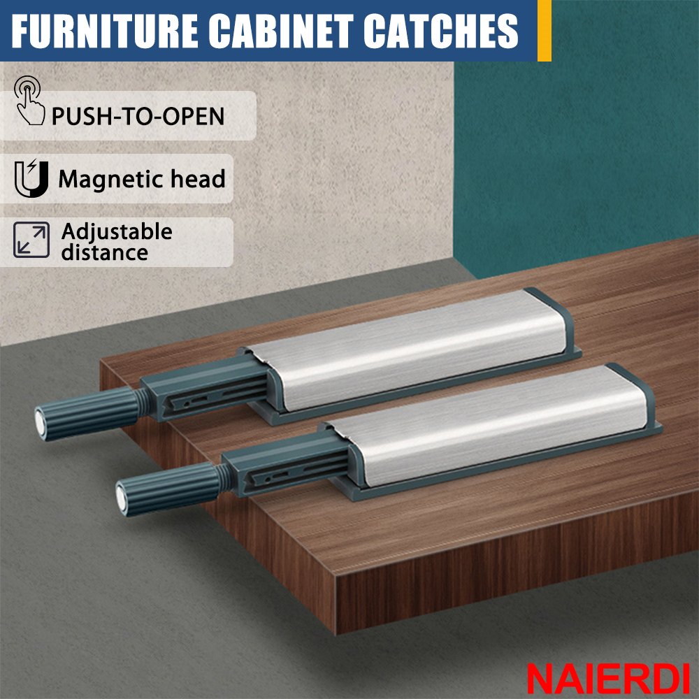 NAIERDI 1 Piece Cabinet Catches Stainless Steel Push to Open Hidden ...