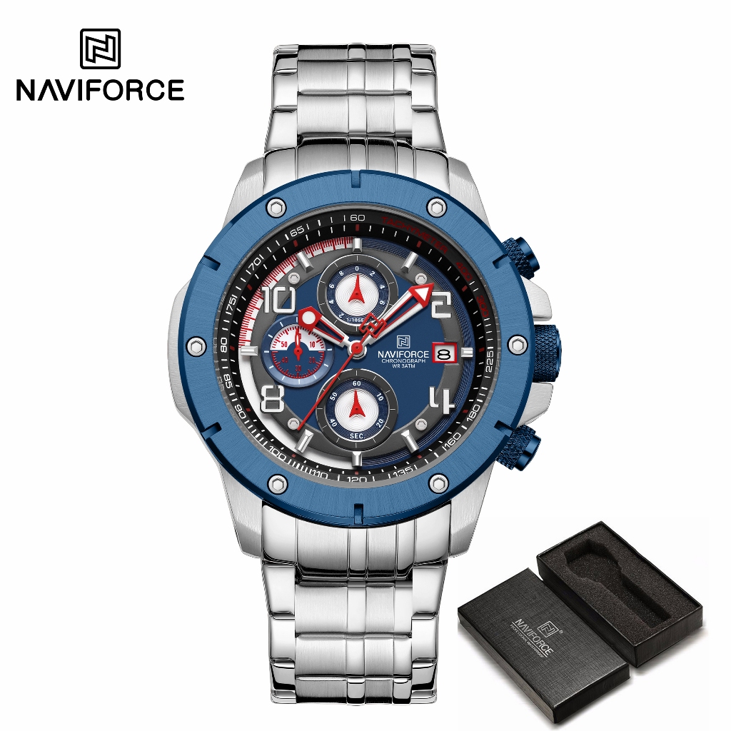 NAVIFORCE 8056 Fashion Casual Stainless Steel Strap Quartz Analog Watch Casual Waterproof Watch Shopee Malaysia