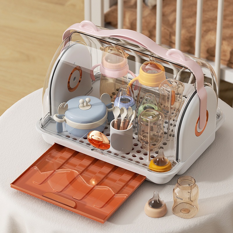 Baby bottle drain rack Table top bedroom baby cutlery storage rack ...