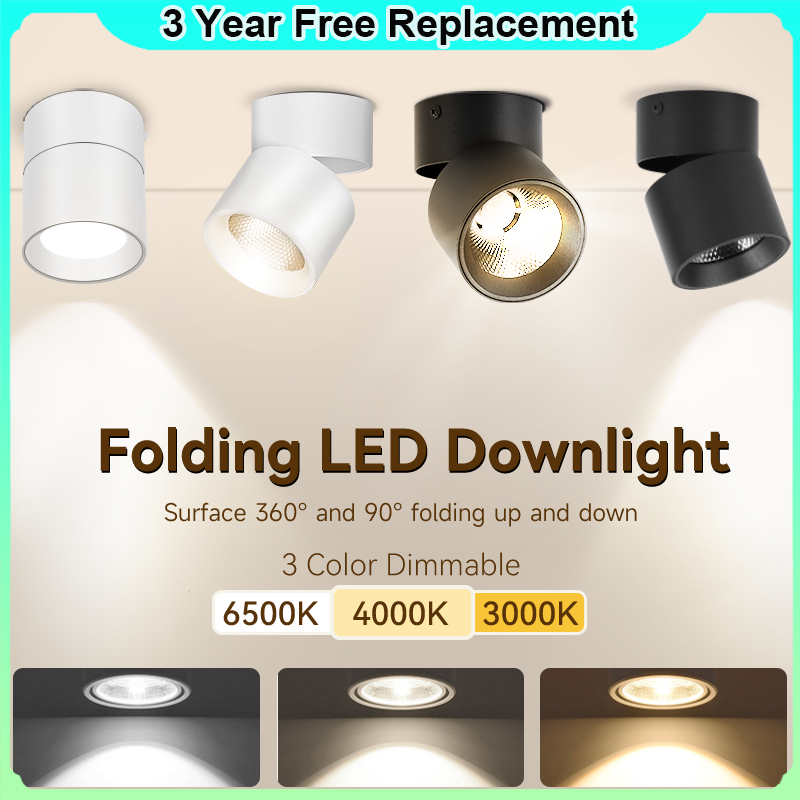 Led Foldable Downlight Spotlight 7/10/15/40W Surface Down Lights ...