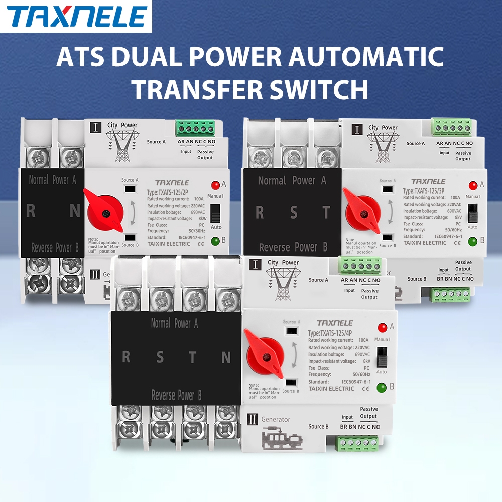 2P 3P 4P ATS Dual Power Automatic Transfer Switch Selector ...