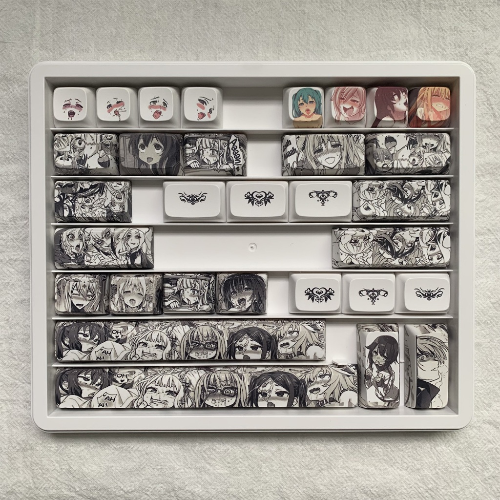 Ahegao Keycaps 1.25U/1.5U/1.75U/2U/2.25U/2.75U Keycap 6.25/7U Space Bar ...