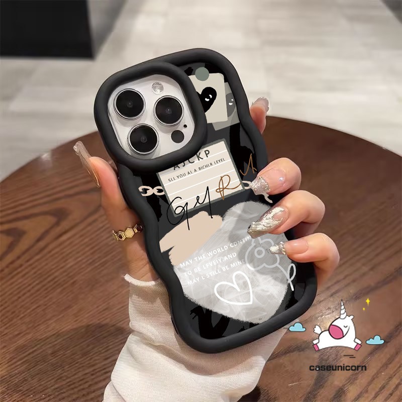 Trend Brand Comme Des Garcons Case Compatible for iPhone 7Plus 14 12 11 13 15 Pro Max XR X 7 6 14 8 Plus XS Max SE 2020 Cartoon Flower Doodle Love Heart Macaron Wavy Edge Soft Case Shopee Malaysia