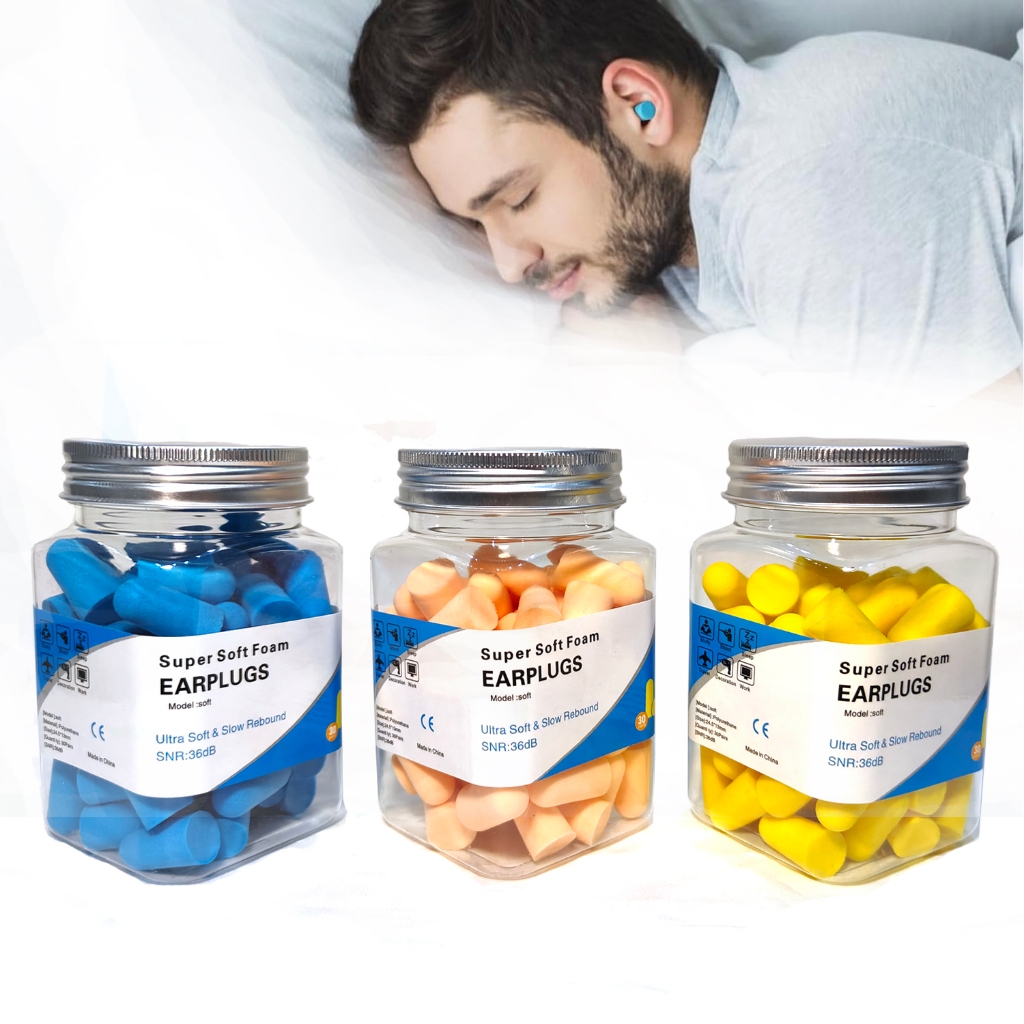60Pcs 36dB Ear Plugs Soft Foam EarPlugs for Hearing Protection Sleeping ...
