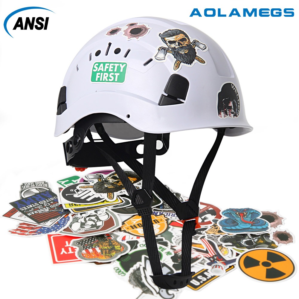 Aolamegs Construction Safety Helmet 50pcs Graffiti Stickers Rescue