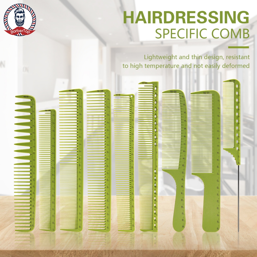 Nine-piece Set Hairdressing Scale Comb with Laser Engraving Ruler Flat ...
