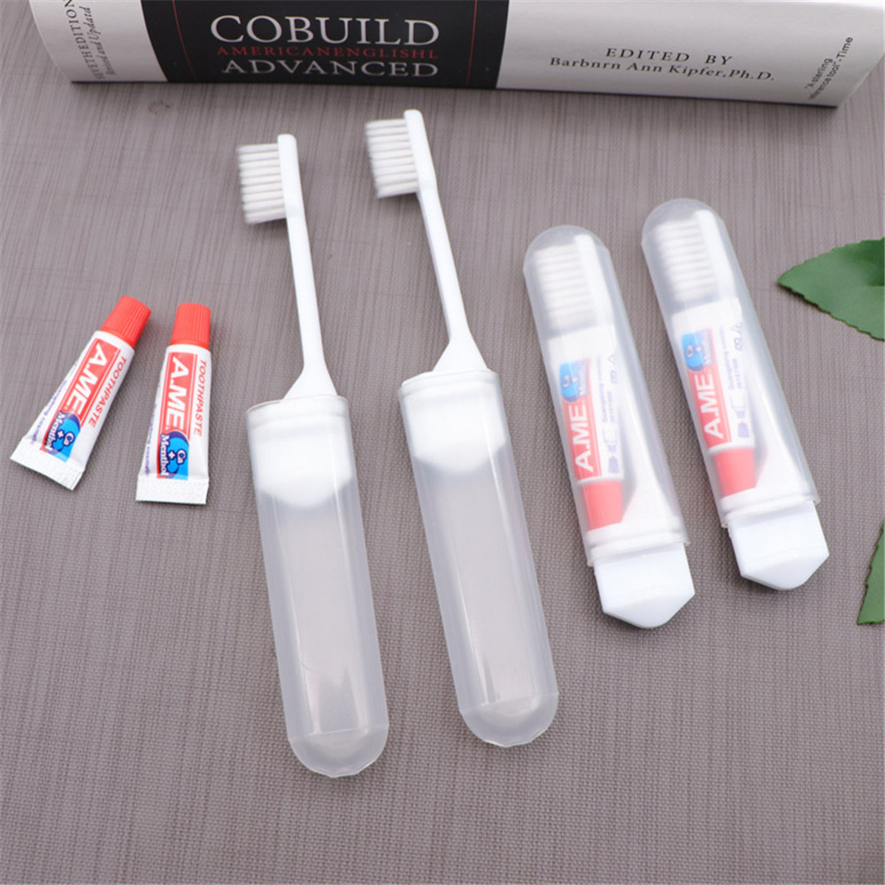 5pcs Travel Toothbrush Foldable Reuse Soft Brush Air Toothpaste Wash ...