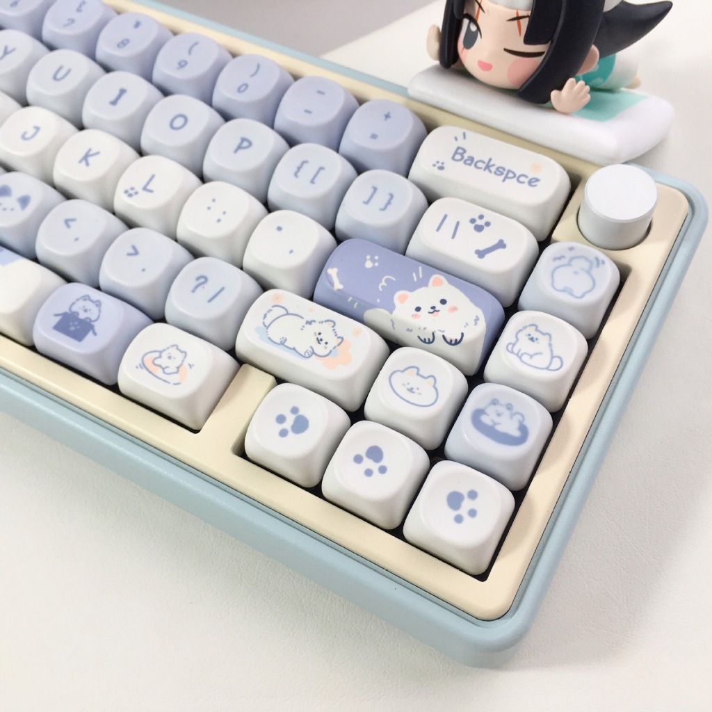 Samoyed theme keycaps MOA profile Dye-Sublimation PBT keycap | Shopee ...
