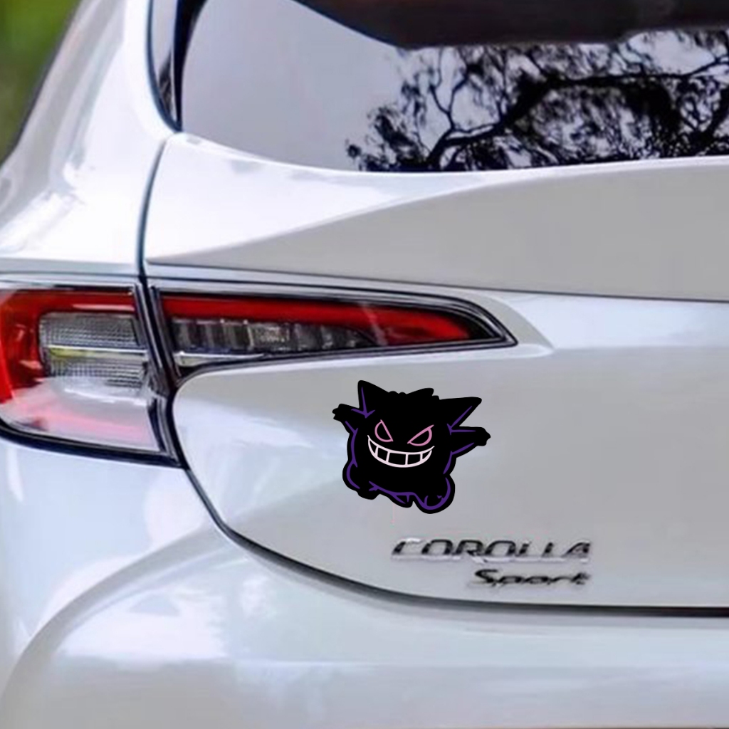 JDM Anime Evil Smiling Pokemon Gengar Badge Reflect Vinyl Stiker Car ...