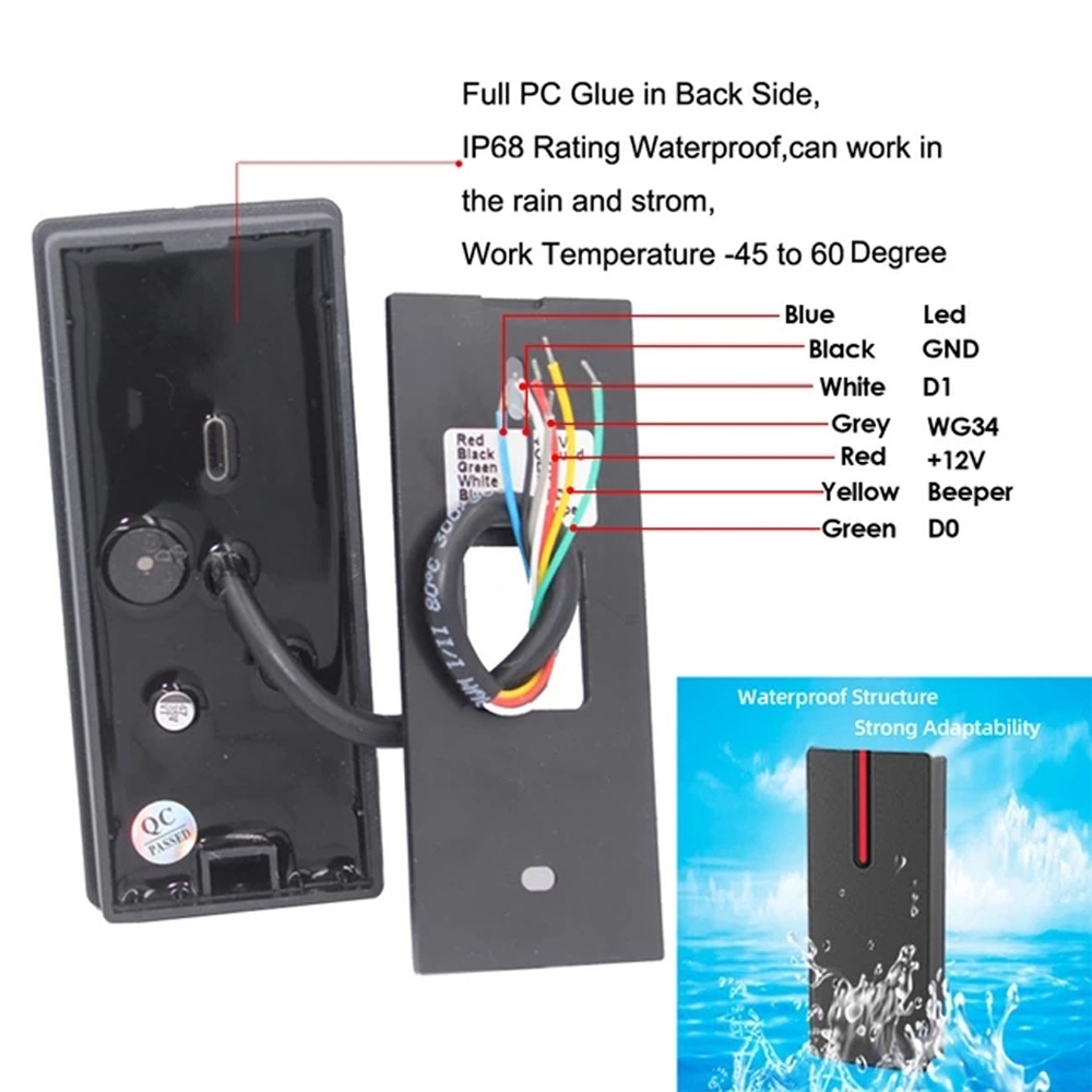 IP68 Waterproof RFID Card Reader 125Khz 13.56Khz Proximity Card Access ...