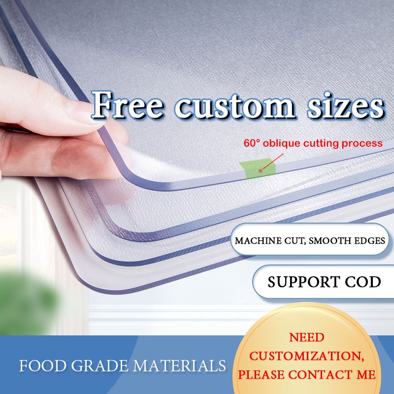 Custom size thick plastic clear table cover lapik meja plastik