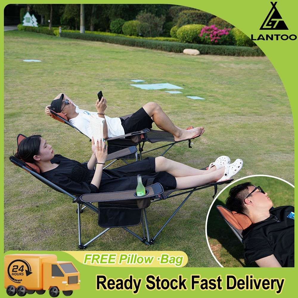 Camping Chair Folding with Leg Rest Folding Recliner Outdoor Folding ...