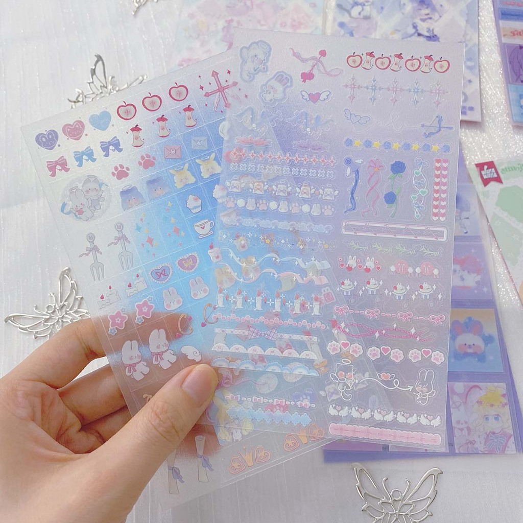 Sticker Sand Flashing PET Comic Style Character Sticker Scrapbook Goo ...
