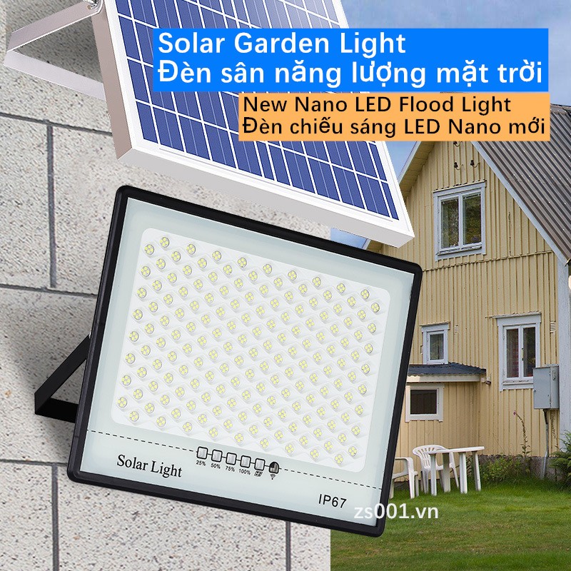 500W solar LED light with remote control and day night sensor, with a ...