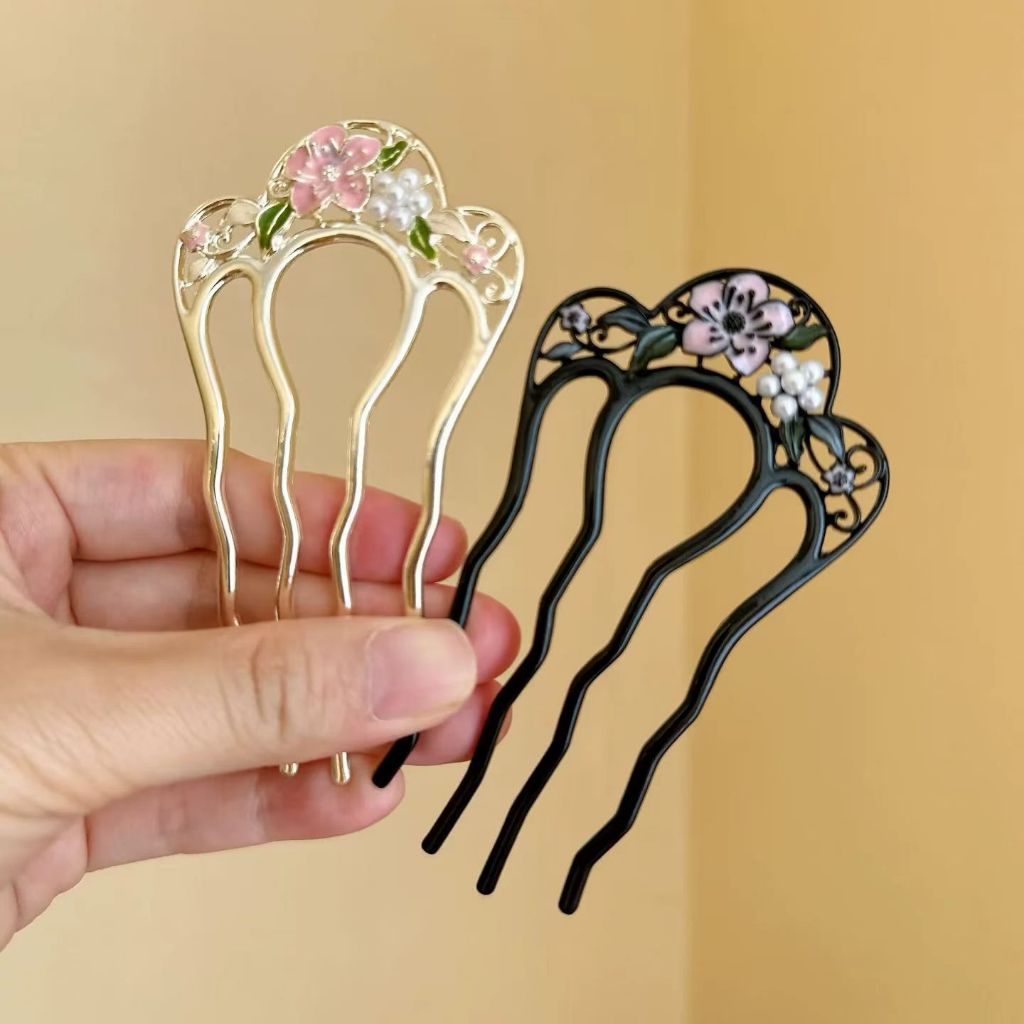 New Chinese simple flower U-shaped hairpin disc hair artifact women's ...