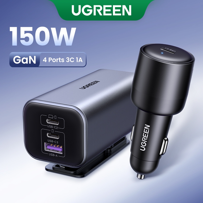 Ugreen GaN 150W Max Ports 140W Fast Charging Car Charger