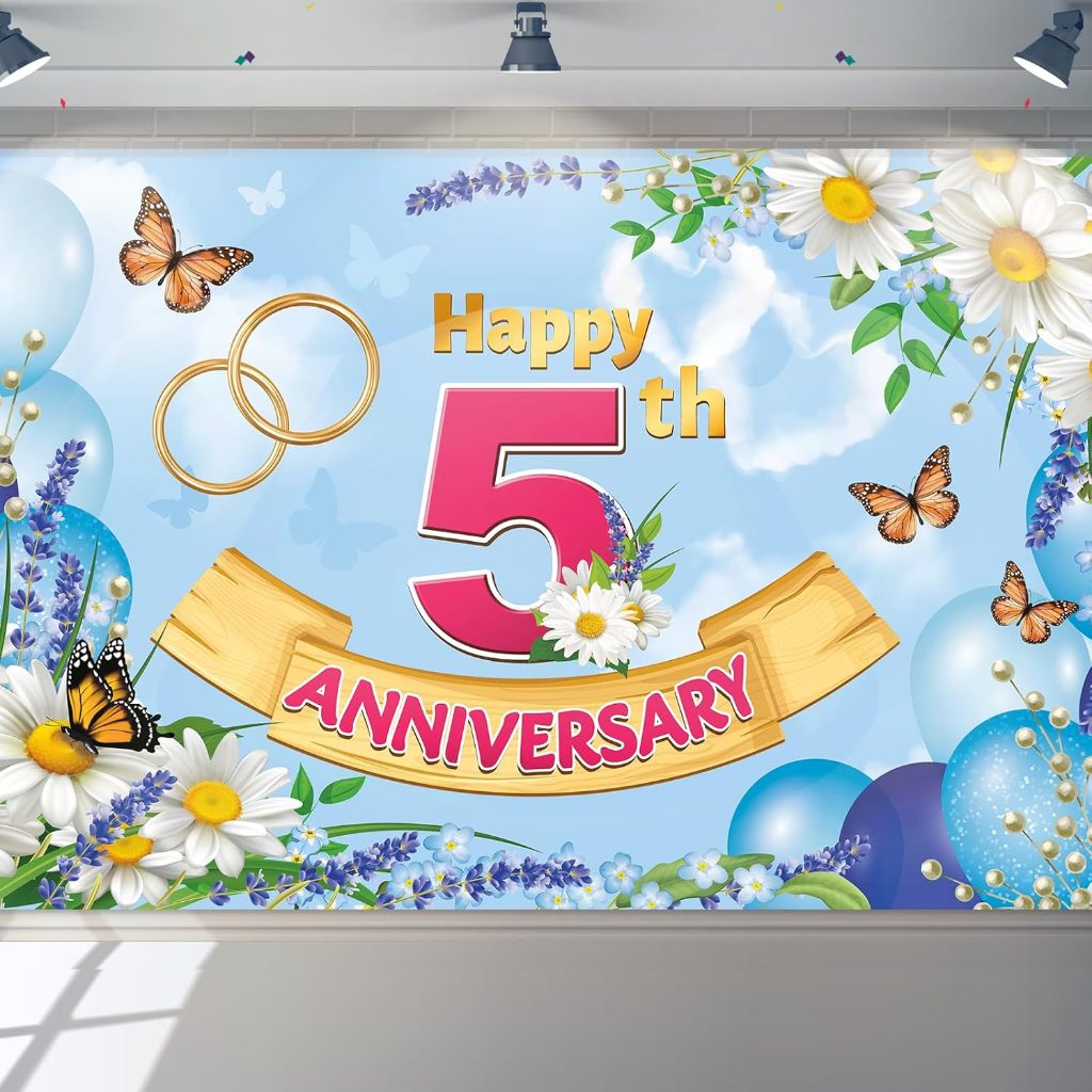 5th-happy-anniversary-backdrop-decorations-blue-wedding-anniversary