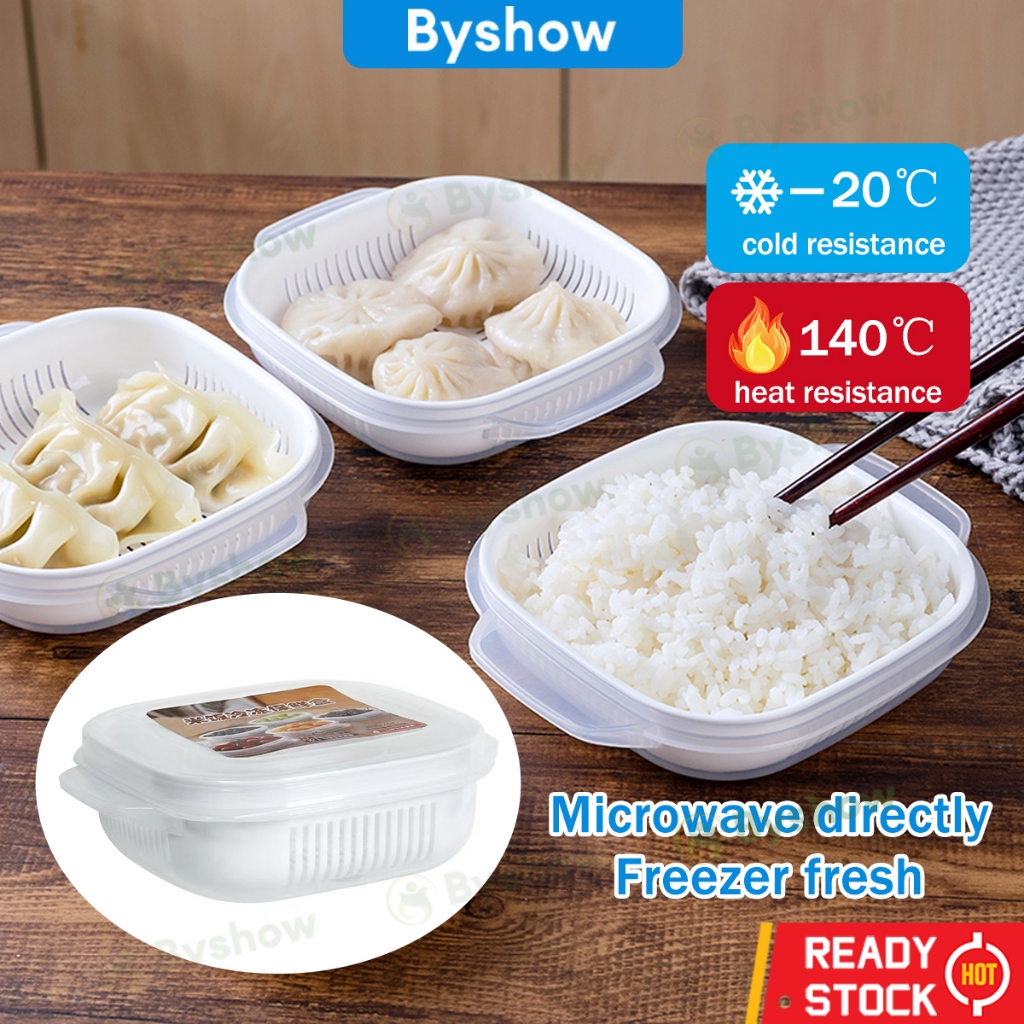 【Byshow】Double Layer Food Storage Container bekas peti sejuk bekas ...