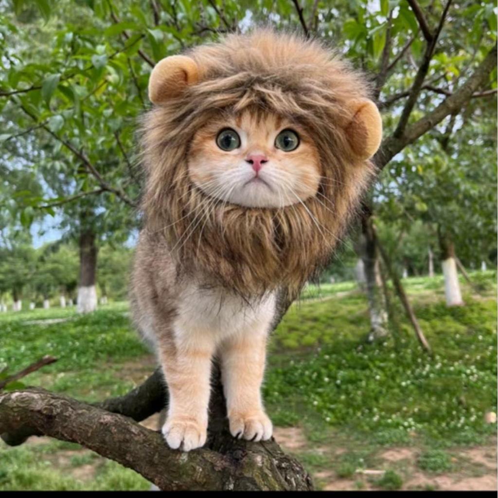 Ready Stock Furry Pet Hat Lion Mane Wig Cat Pets Clothes Fancy Dress Up With Ears Shopee Malaysia