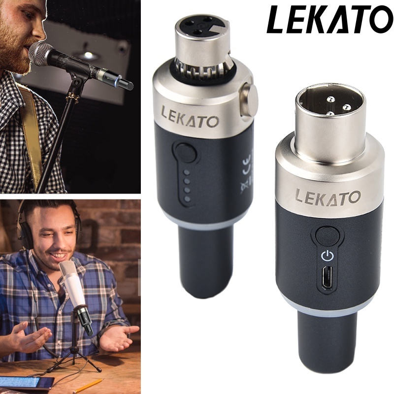 LEKATO 5.8 Ghz Wireless Microphone Transmitter Receiver Plugon XLR