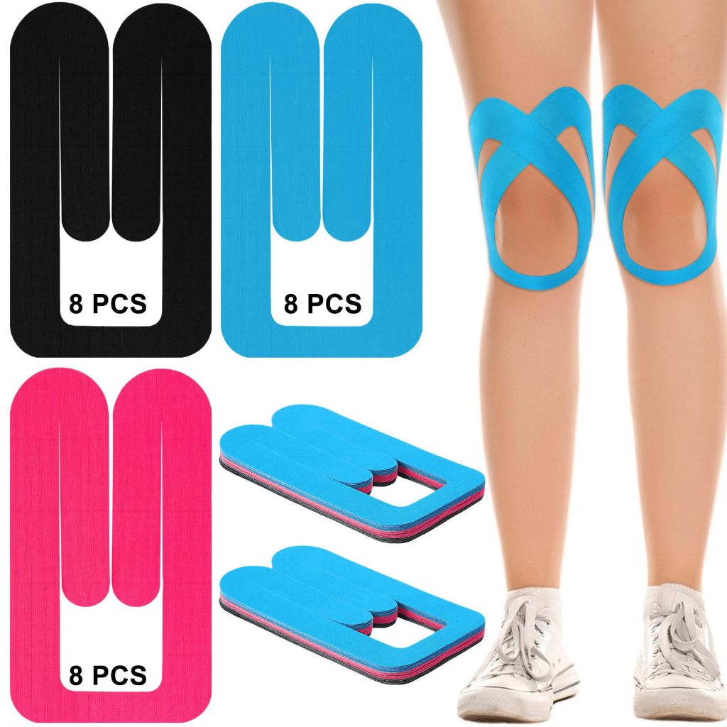 Photo inspiration: Visual Reference: Neenca 2Pcs Kinesiology Tape For Knee Pre Cut Knee Tape