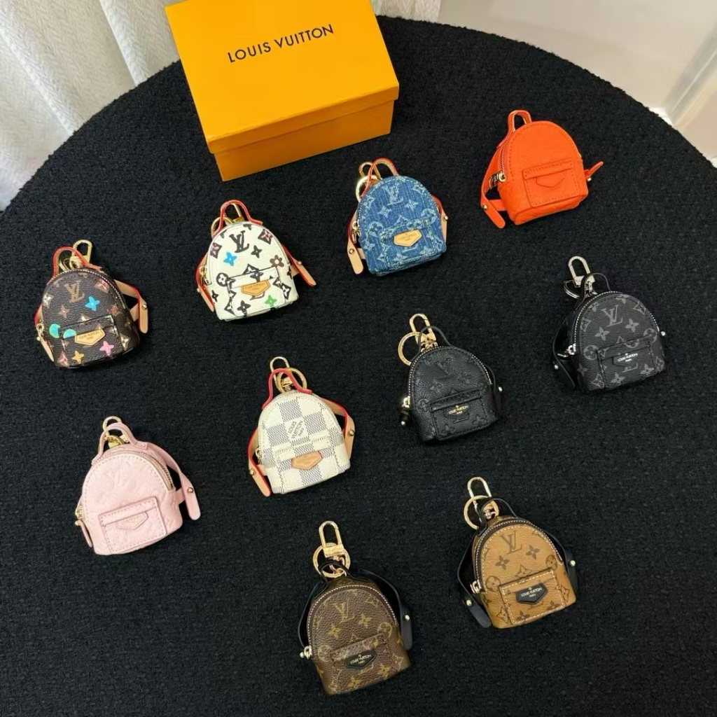 New product 10 colors complete leather mini backpack keychain pendant ...