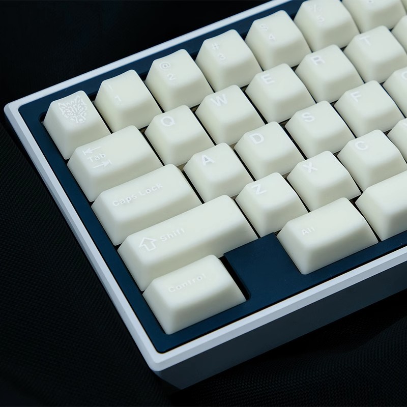 GMK White marble/orange red semi-transparent 114-key PBT Double shot ...