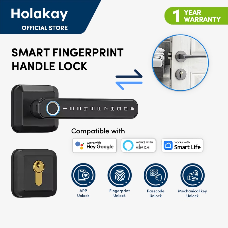 Fingerprint TTLock / Tuya Digital Biometric Lock Wireless Bluetooth ...